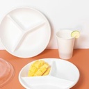 9" Round Deep Plate - D 9"3 Compartment- 1/200- Sugarcane  