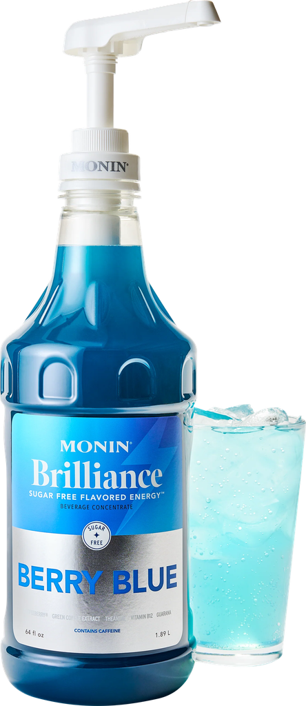 MONIN Brilliance Sugar Free Berry Blue Natural Energy 64oz      