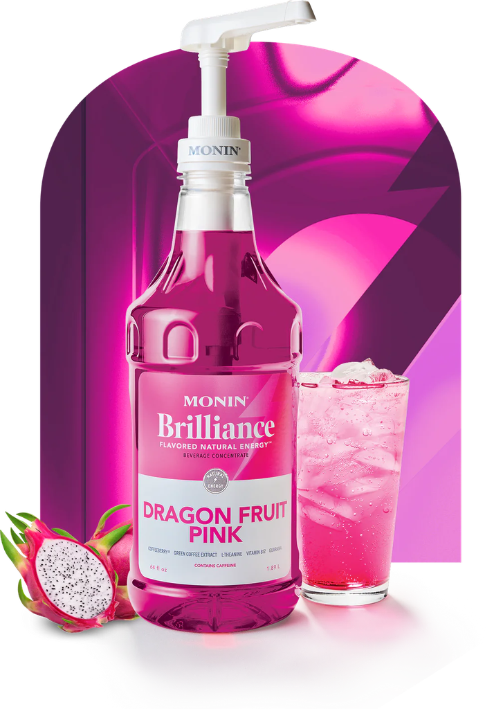 MONIN Brilliance Dragon Fruit Pink Natural Energy 64oz 