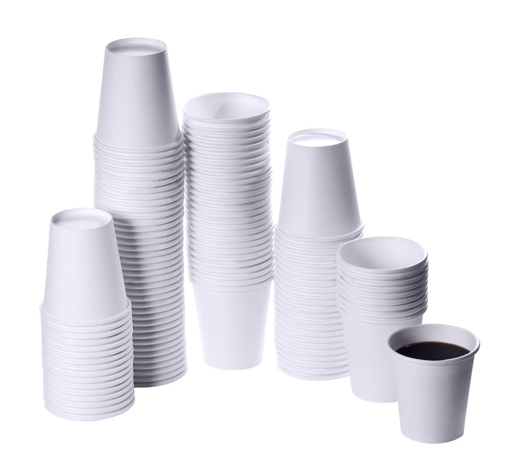 6oz White Paper Cups Bionature