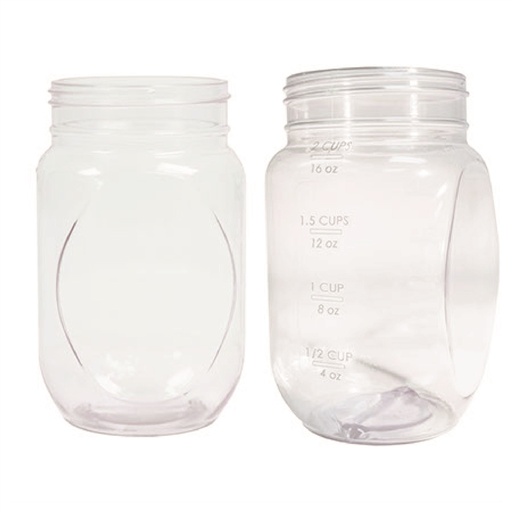[9180-0001] Plastic Measured Mason Jar Blank