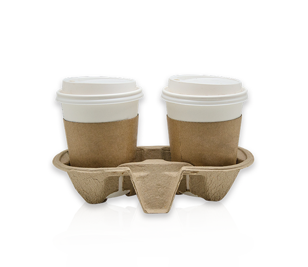 Pupl Paper 2 Cup Carrier Brown 1/50
