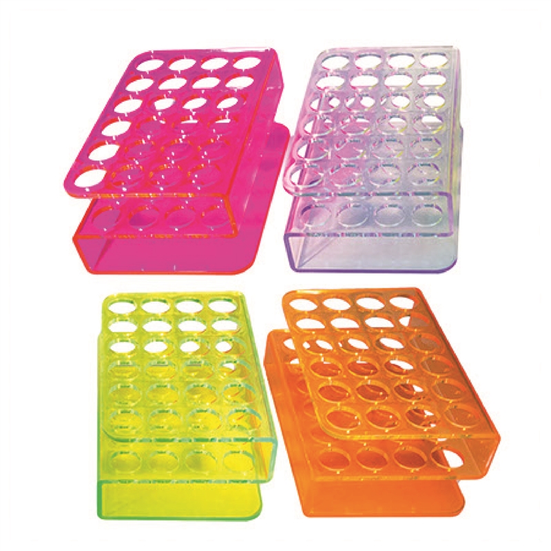 Test Tube Shooter Tray Rack Plexi 24 Hole Blank (Neon Pink)