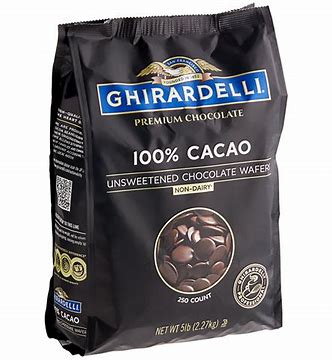 GHR 100% Unsweetened Chocolate Wafers Bag 5lb