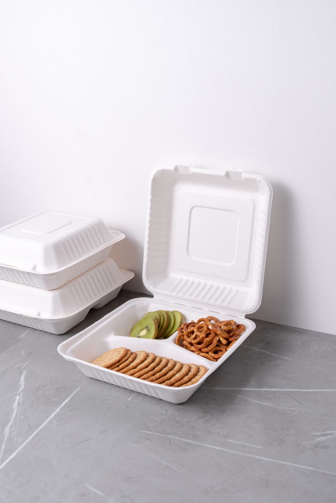 Clam 9x9 - 3 Compartments Clamshell Box1/100