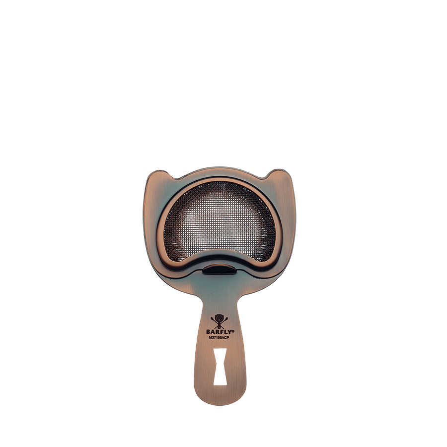 Antique Copper Fine Mesh Spring Bar Strainer