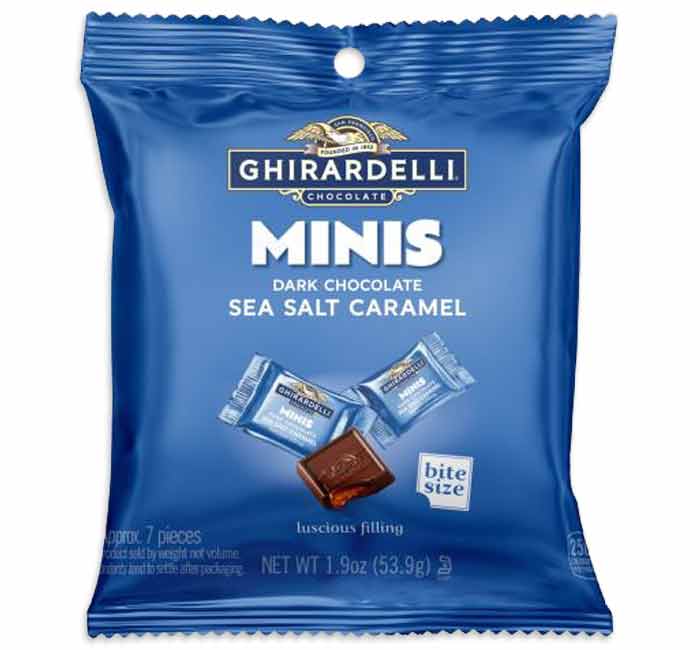 GHIRARDELLI MINIS POUCH - SEA SALT CARAMEL - DARK 