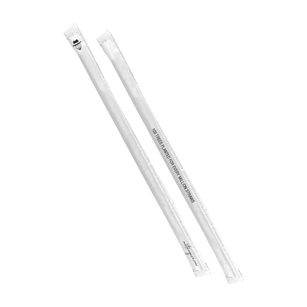 Mr. Agave Natural Agave Standard Straws Paper Wrapped - 21cm=8.25", 6mm=0.24"diameter - 1/500 