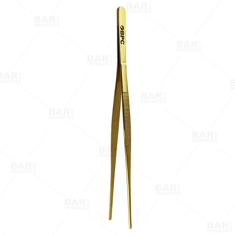 OLEA™ COPPER PLATED LONG GARNISH TONGS-12&quot;