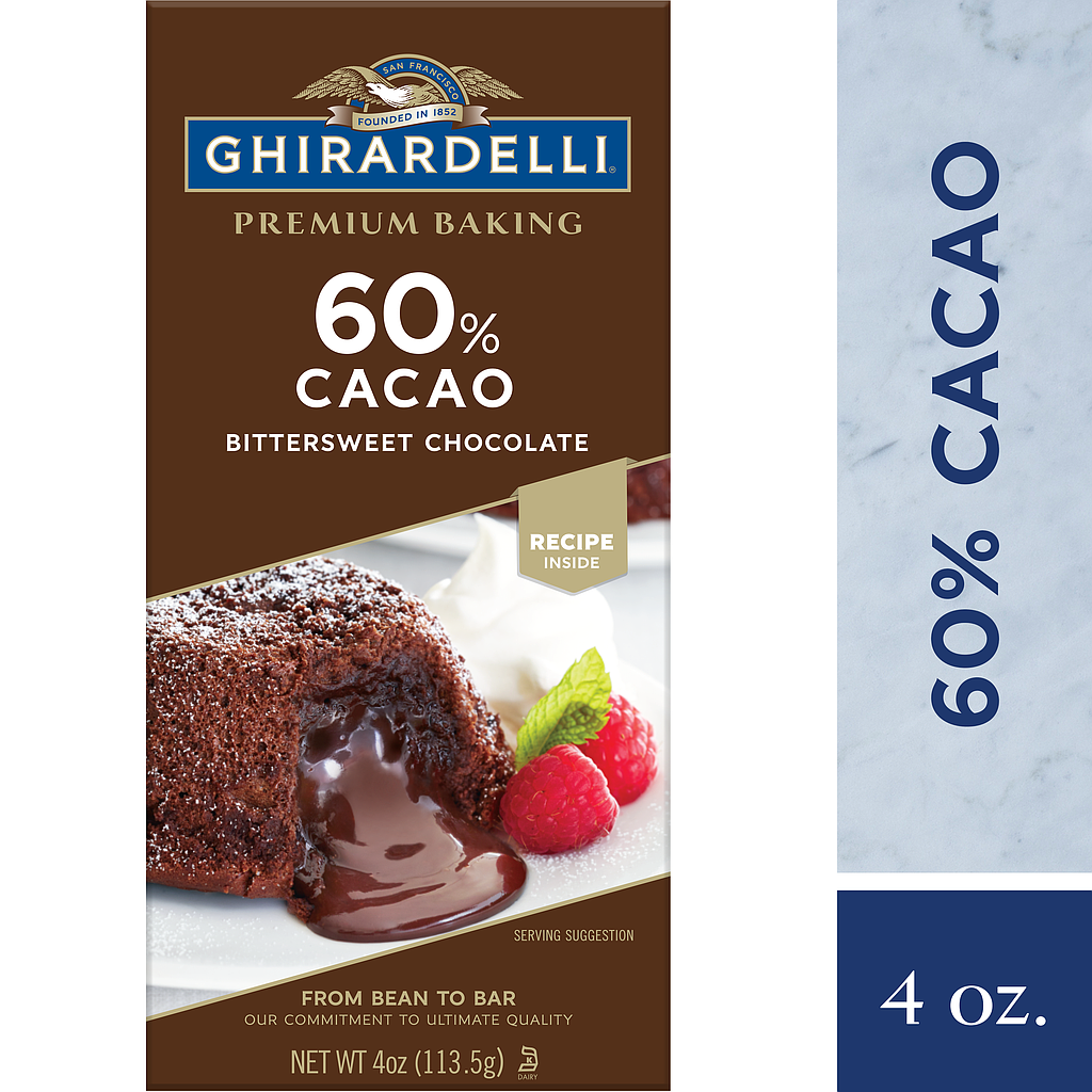 60% Cacao Bittersweet Chocolate Baking Bars 4oz