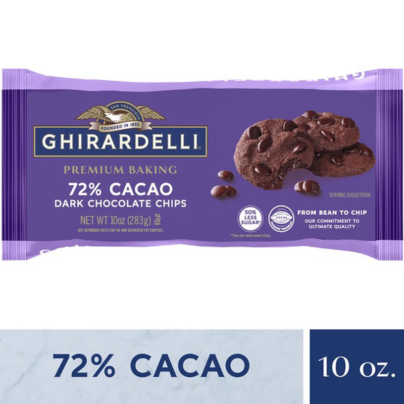 Dark Chocolate Premium Chips 72% 10oz