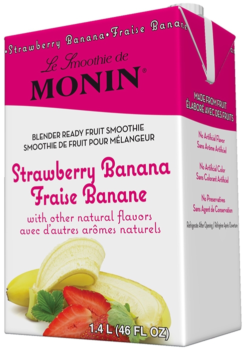 MONIN Strawberry Banana Smoothie Mix 46oz