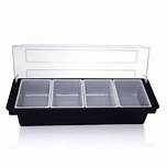 [CH-CDP-4-ICE] Black Condiment w/4-1.5 Pints & Area for Ice