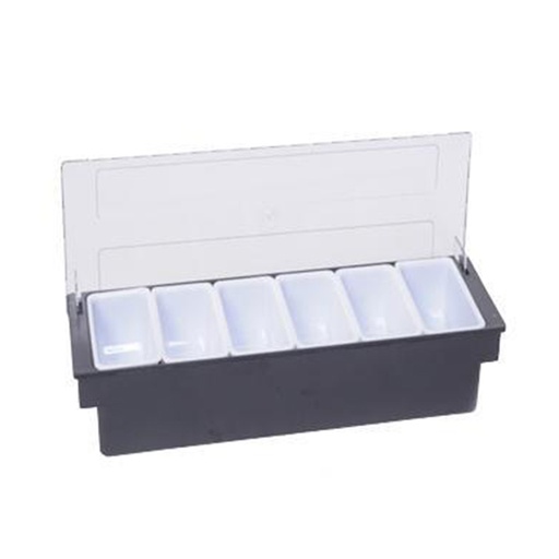[CH-CDP-6-ICE] Black Condiment w/6-1 Pints & Area for Ice