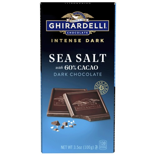 [42037] Ghirardelli Bar Sea Salt 60% Cacao Dark 12/3.5 oz