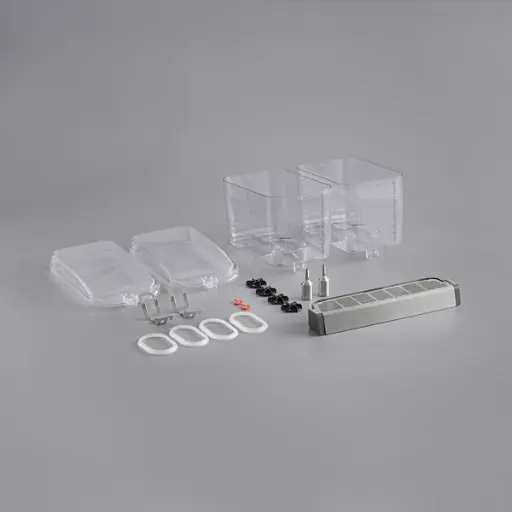 [LV606612] CRATHCO 4.75 Gallon Bowls with Polycarbonate Lids for Double Premix Cold Beverage Dispenser (Bowls & Parts)