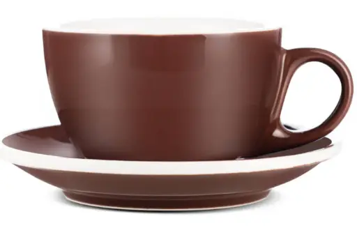 [EPSL7BROWN] Porcelain Latte Cup & Saucer - Brown (8oz/252ml)
