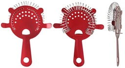 [STR-4PCRED] Cocktail Strainer Red