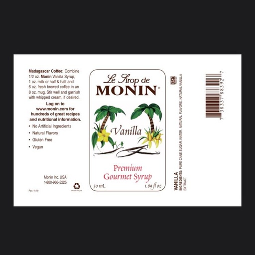 [M-NR045S] Vanilla Syrup 50mL